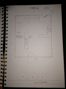 Here's a semi-to-scale sketch of the home's current floor plan.