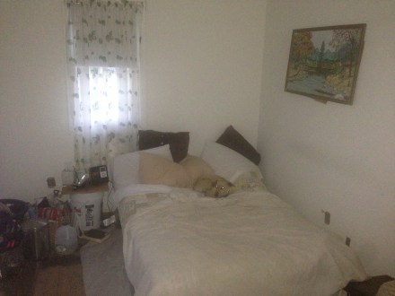 Here's the bedroom in the dining room.